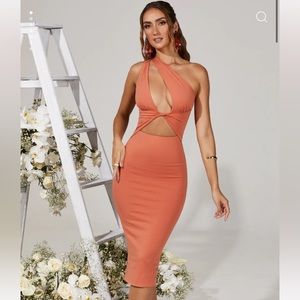 Oh Polly Asymmetric Midi Dress